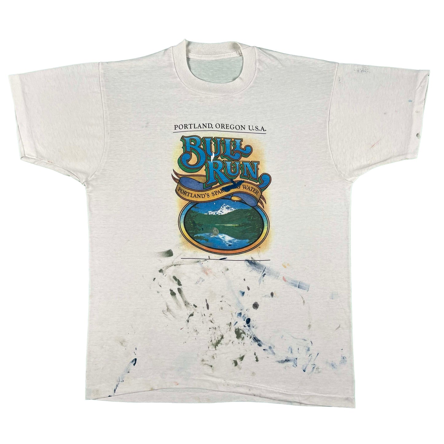 90s Bull Run Sparkling Water Painters Tee- M