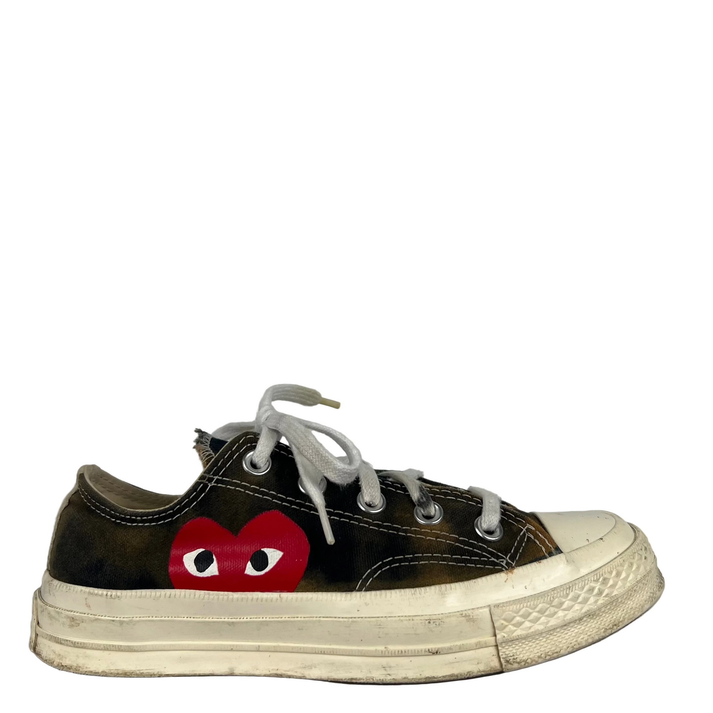 Sun Faded Black Comme Des Garçons Play Converse- M's 4, W's 5.5