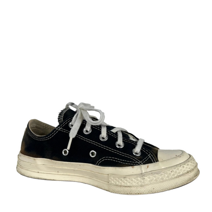 Sun Faded Black Comme Des Garçons Play Converse- M's 4, W's 5.5