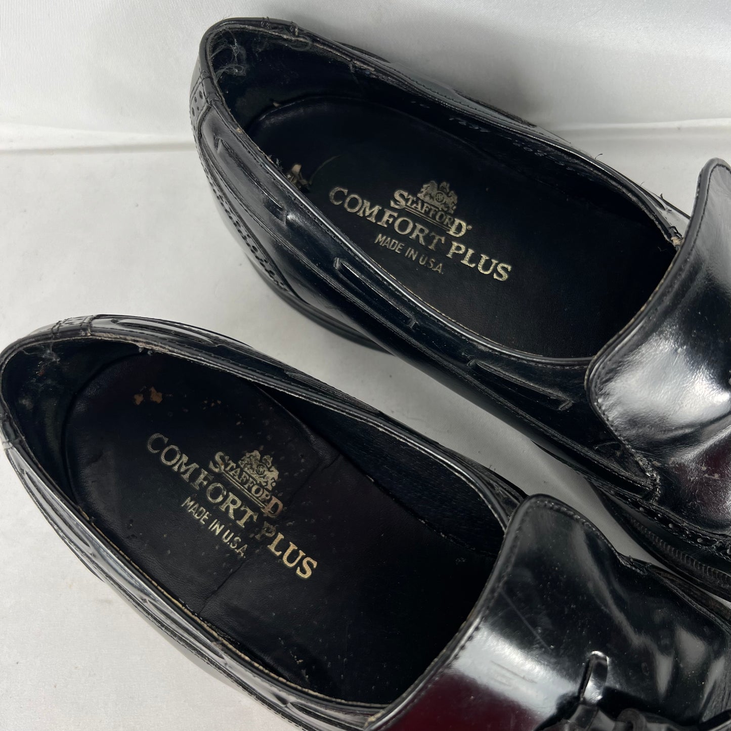 90s Chunky Black Leather Tassel Loafers- M's 10, W's 11.5