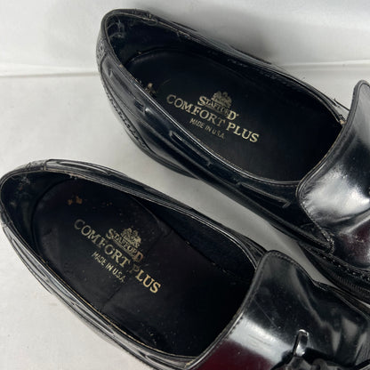 90s Chunky Black Leather Tassel Loafers- M's 10, W's 11.5