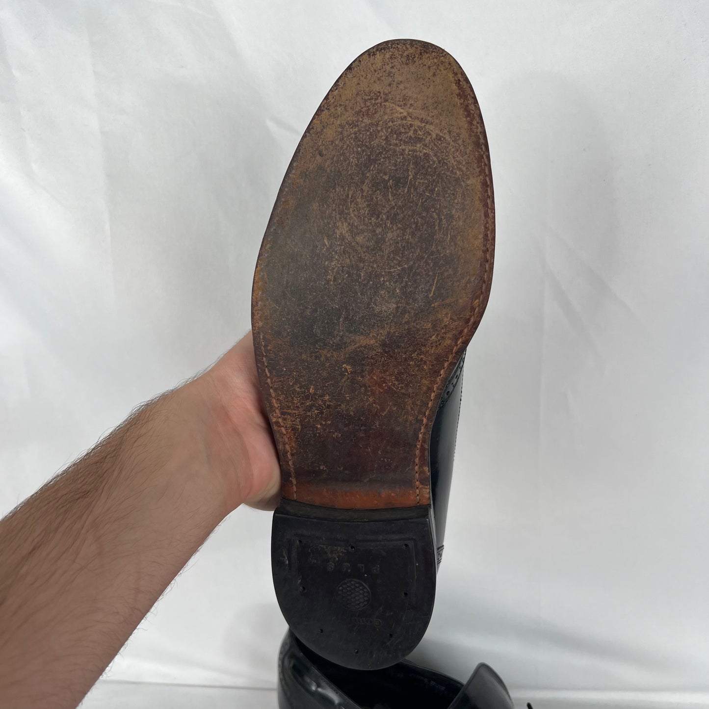 90s Chunky Black Leather Tassel Loafers- M's 10, W's 11.5