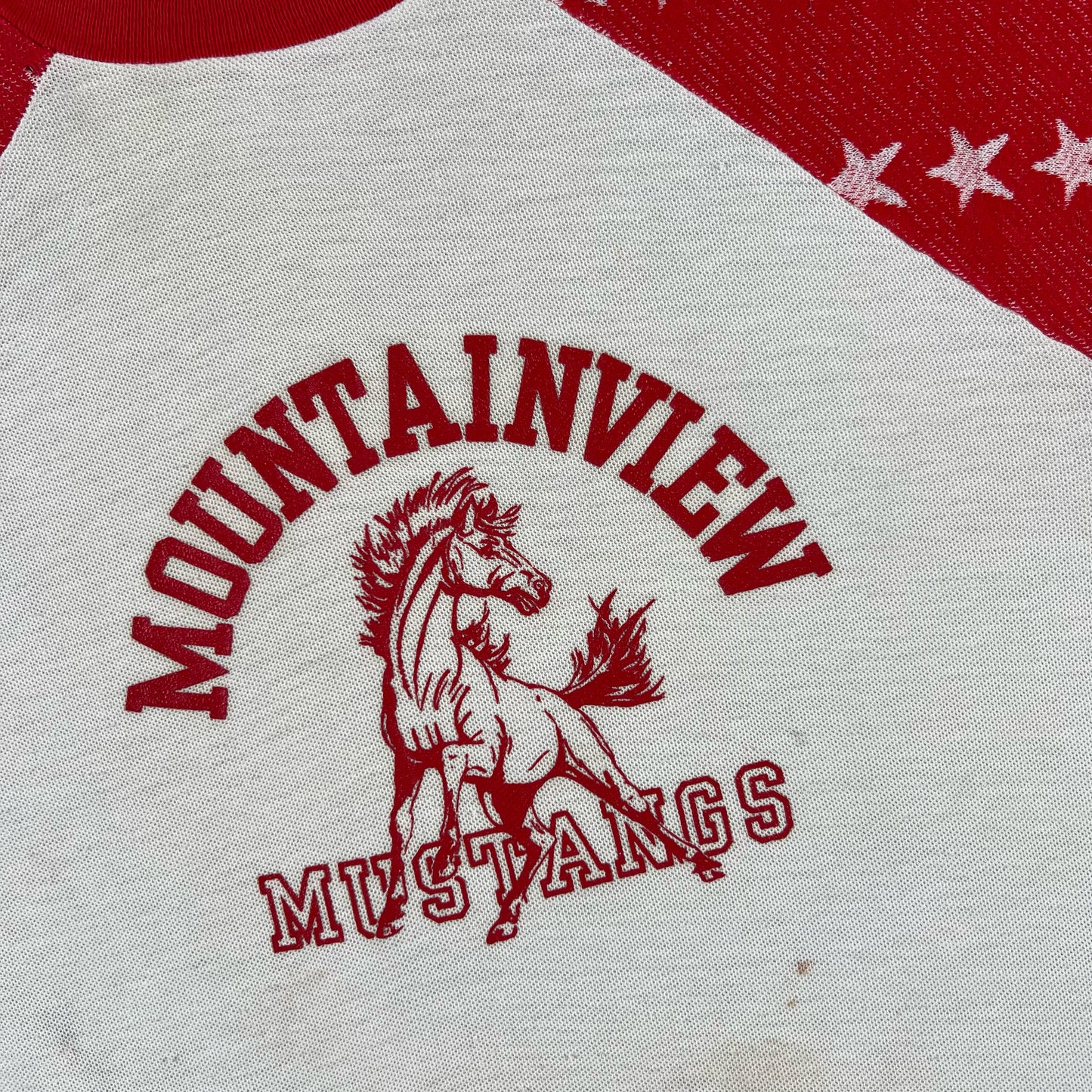 70s Mountainview Mustangs Star Sleeves Tee- M