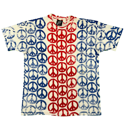 80s/90s Peace Sign AOP Tee- L