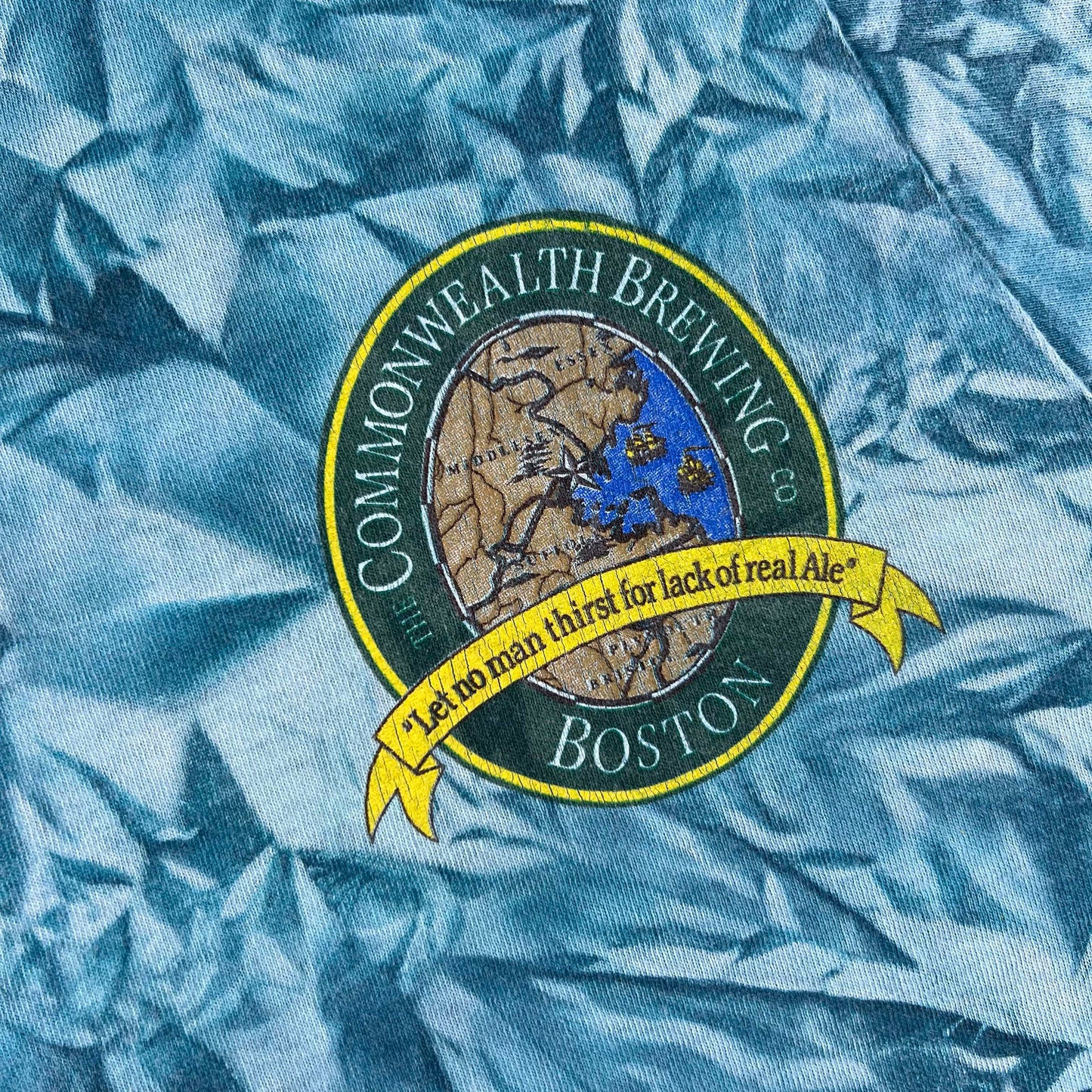 90s Tie Dye "Let no man thirst for lack of real ale" Boston Tee- L