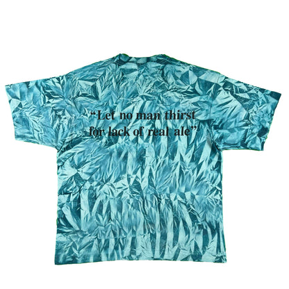 90s Tie Dye "Let no man thirst for lack of real ale" Boston Tee- L