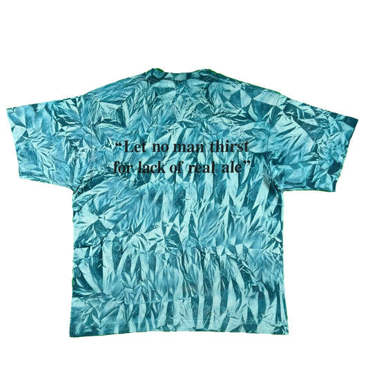 90s Tie Dye "Let no man thirst for lack of real ale" Boston Tee- L