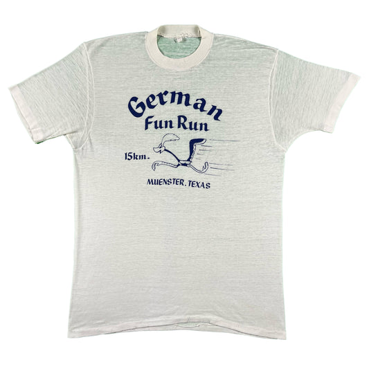 70s Paper Thin Texas German Fun Run Tee- L