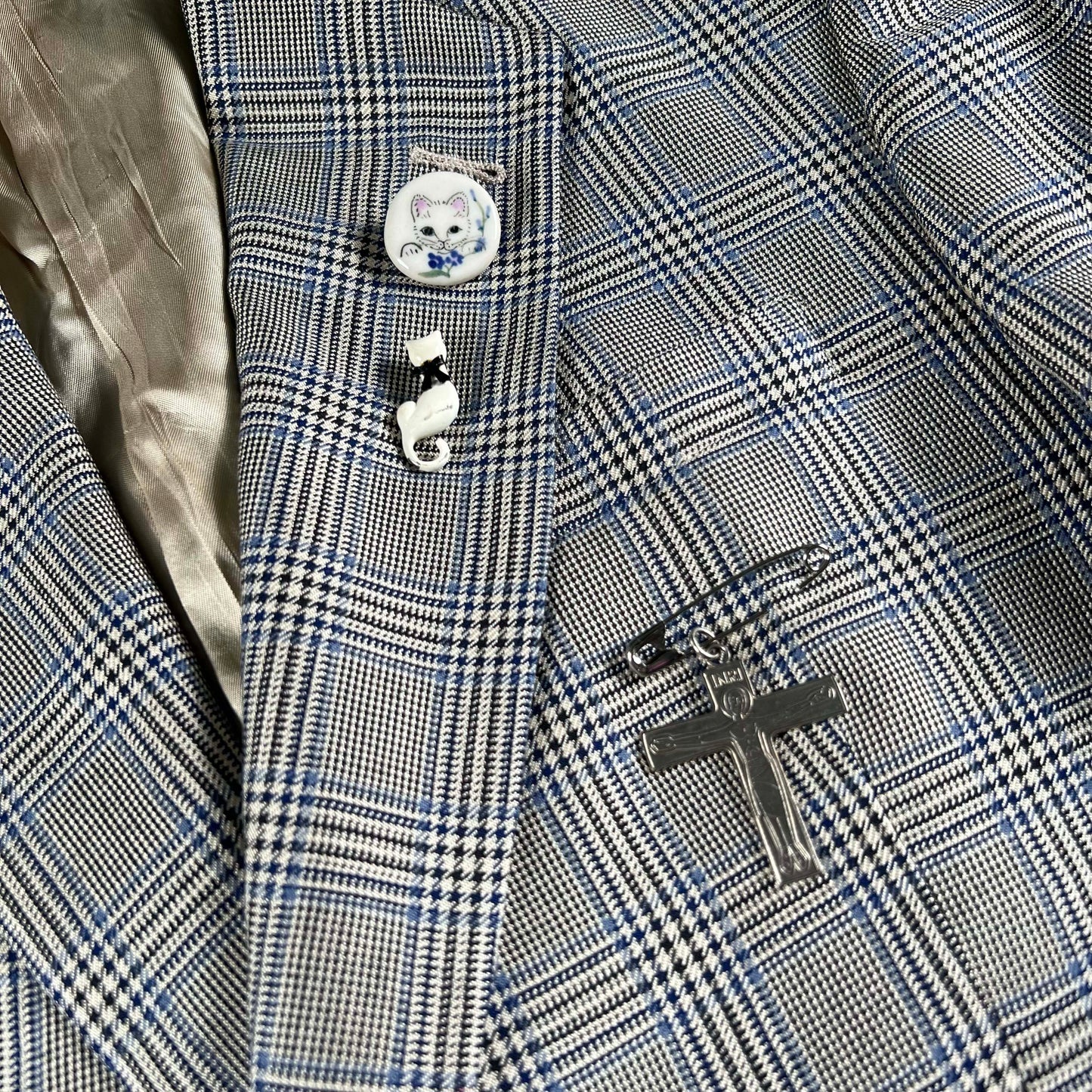 80s Burberrys Pinned Charm Blazer- M