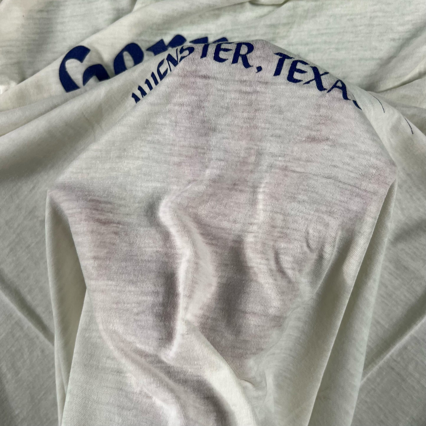 70s Paper Thin Texas German Fun Run Tee- L