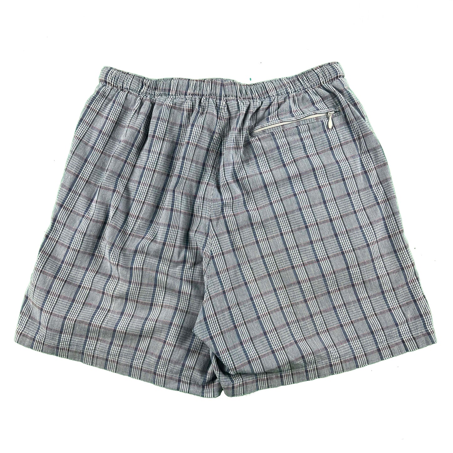 90s Columbia Plaid Cotton Shorts- M