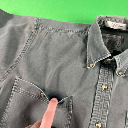 90s Super Sun Faded Black Cotton Button Up Shirt- M
