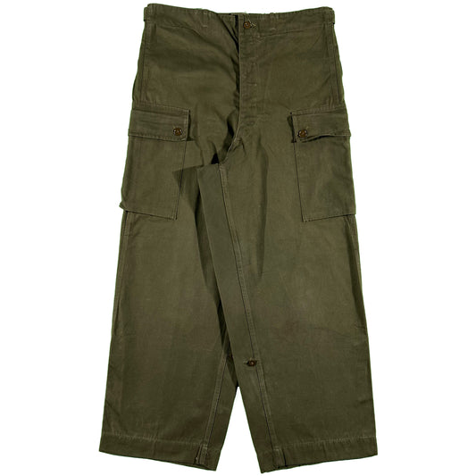 50s Baggy Belgian Military Cargo Pants- 34x28.5