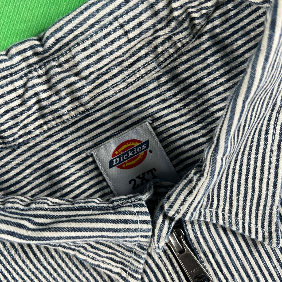 Dickies Hickory Stripe 1/2 Zip Work Shirt- XXL