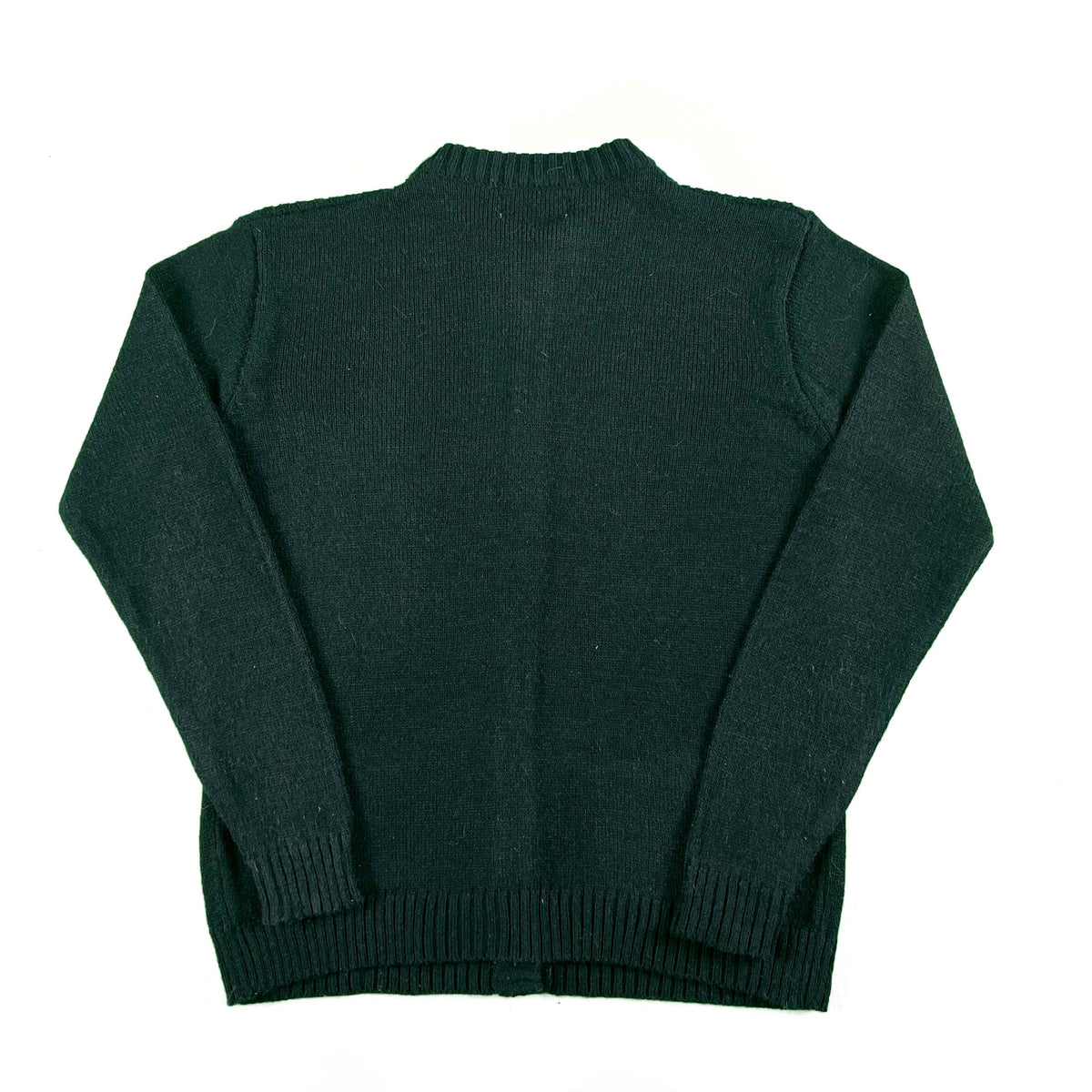 70s Sears Black Acrylic Cardigan- M