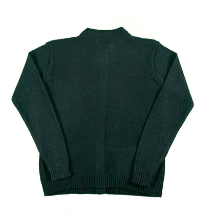 70s Sears Black Acrylic Cardigan- M