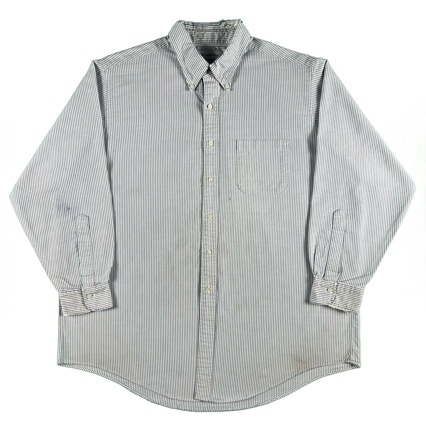 90s Perfectly Worn Brooks Brothers Seersucker Oxford Shirt- XXL