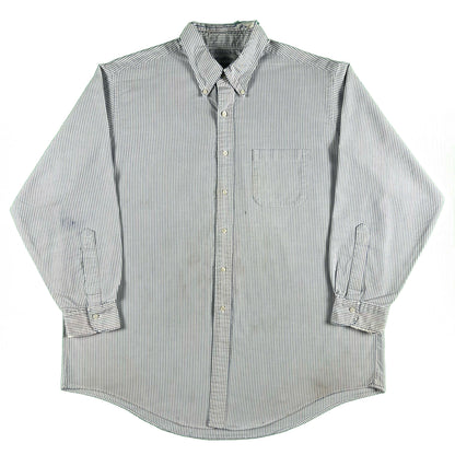 90s Perfectly Worn Brooks Brothers Seersucker Oxford Shirt- XXL