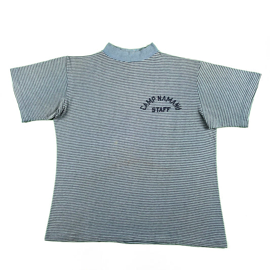 60s Champion Striped Camp Namanu Tee- M