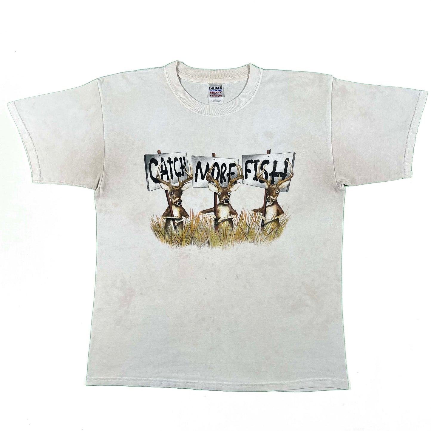 00s Catch More Fish Deer Tee- L