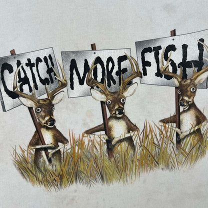 00s Catch More Fish Deer Tee- L