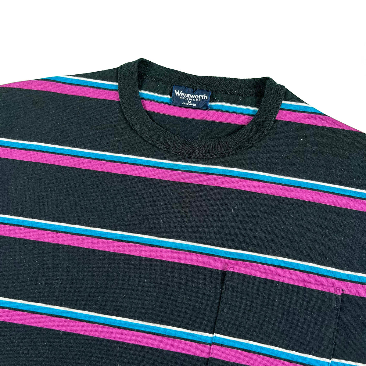 80s Striped Pocket Tee- M