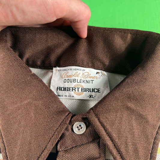 70s Arnold Palmer Striped Polo Shirt- L