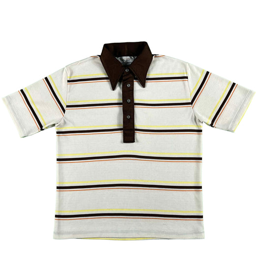 70s Arnold Palmer Striped Polo Shirt- L