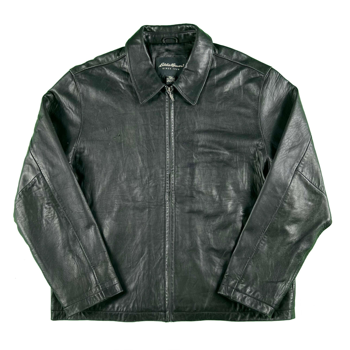 00s Eddie Bauer Black Lamb Leather Jacket- L