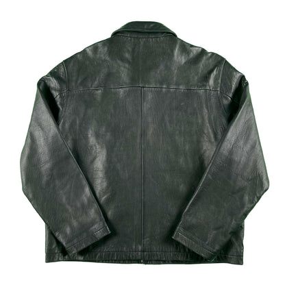 00s Eddie Bauer Black Lamb Leather Jacket- L
