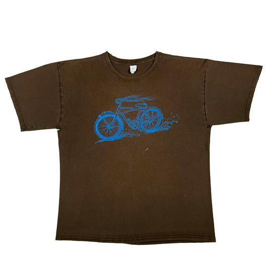 90s Sun Faded Brown/Black Bike Tee- L