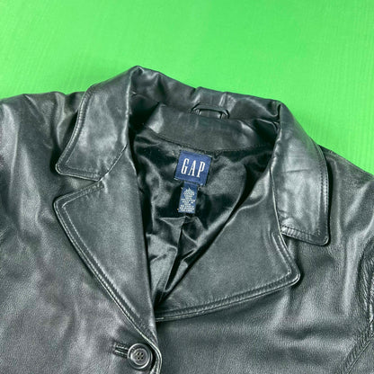 00s Gap Black Leather Blazer- S