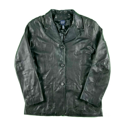 00s Gap Black Leather Blazer- S
