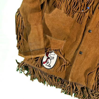 60s Snoopy Fringe Leather Jacket- L