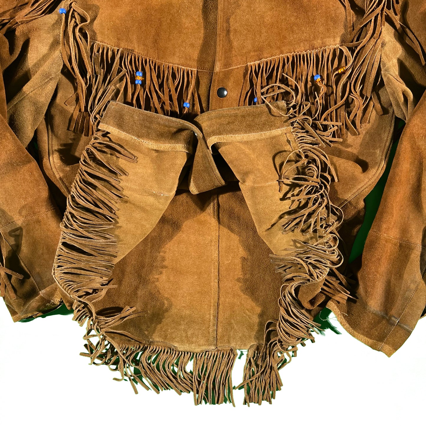 60s Snoopy Fringe Leather Jacket- L