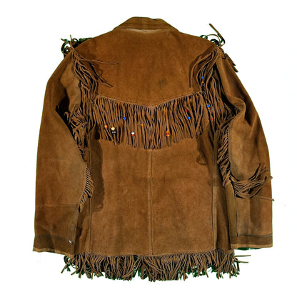 60s Snoopy Fringe Leather Jacket- L