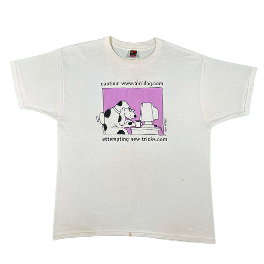 90s Old Dog Attempting New Tricks.Com Tee- XL