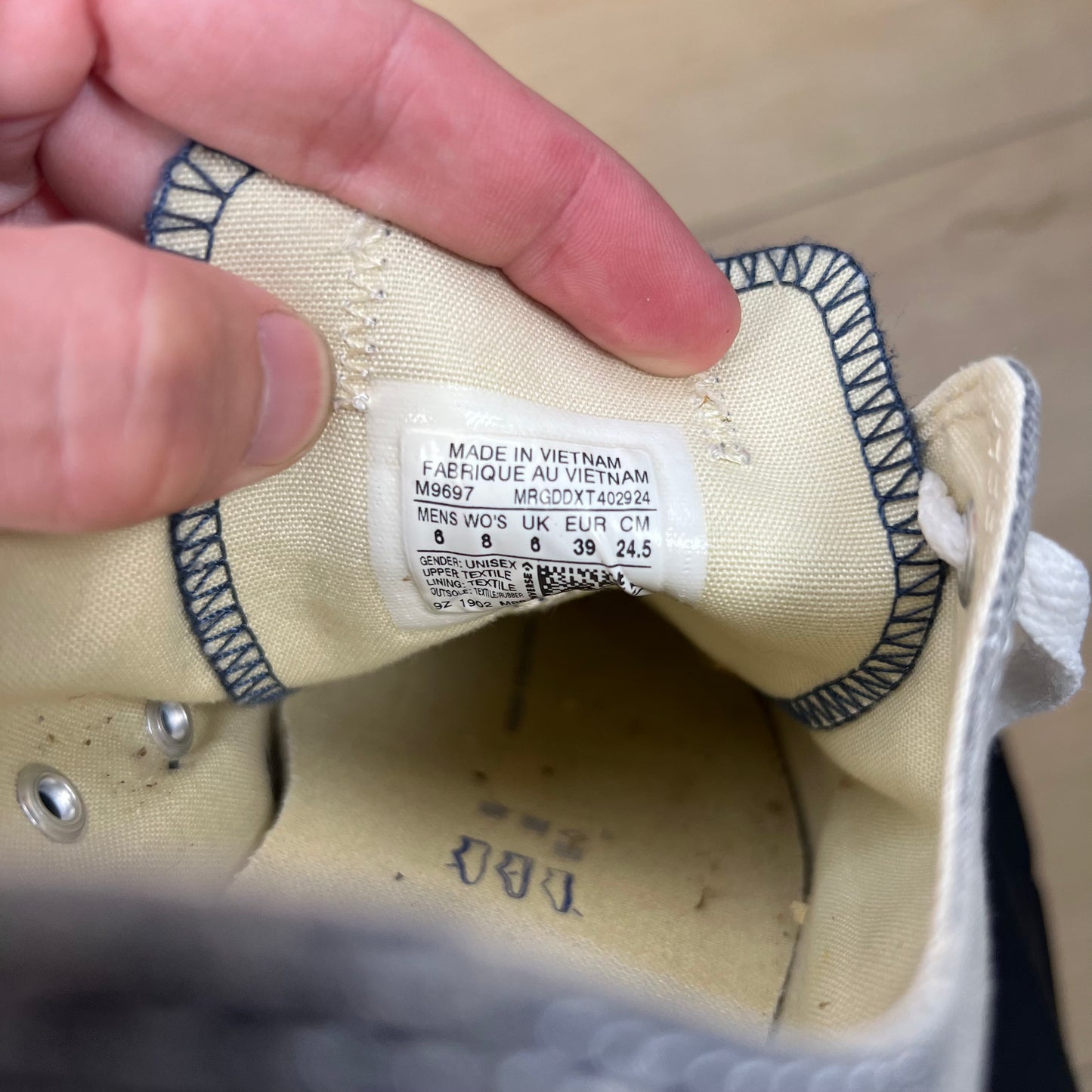 Sun Faded Blue Converse- M's 6, W's 7.5