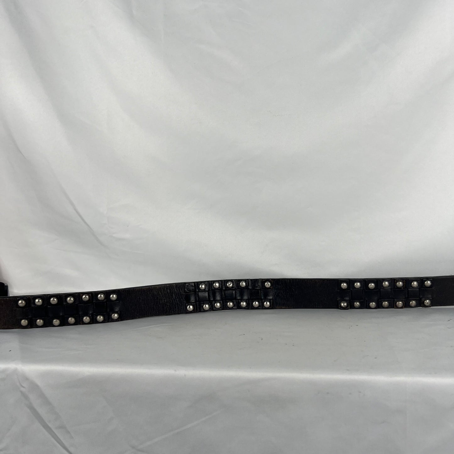 00s Studded Black Leather Belt- 28"-32"