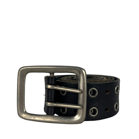 00s Express Riveted Black Leather Belt- 32"-36"