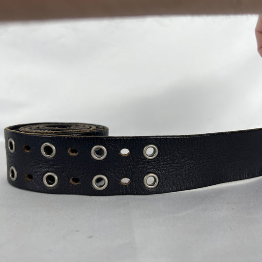 00s Express Riveted Black Leather Belt- 32"-36"