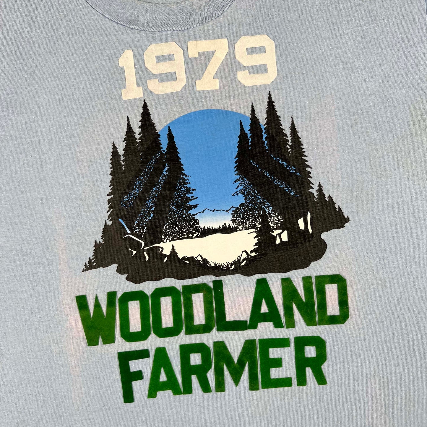 70s Flocked Woodland Farmer Tee- L