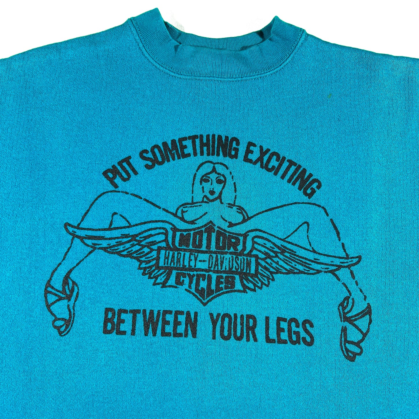 80s Harley 'Put Something Exciting Between Your Legs' Sweatshirt- M
