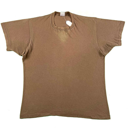 80s 100% Combed Cotton Brown BVD Military Tees- SELECT SIZE
