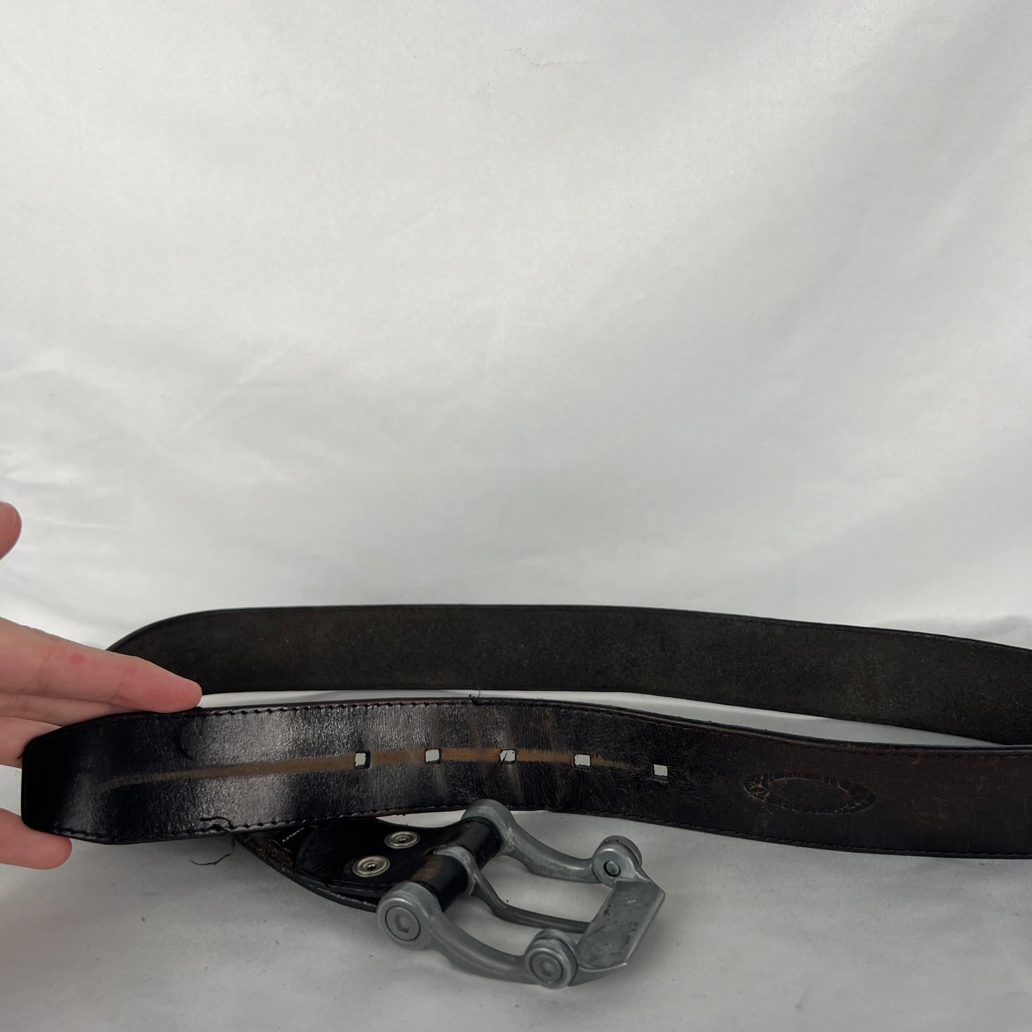 00s Oakley Black Leather Belt- 32"-36"