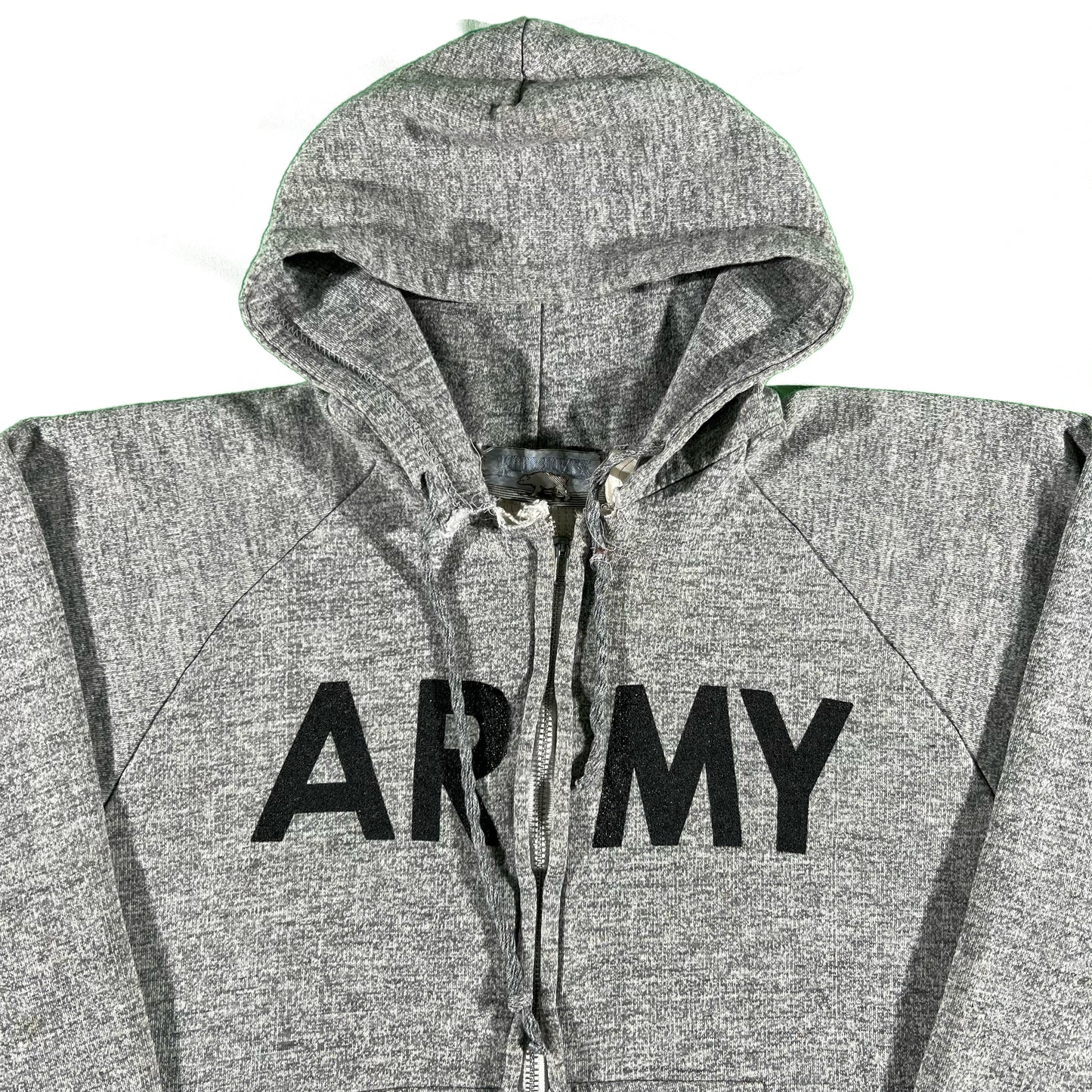 80s Army Waffle Lined Zip Up Hoodie- S