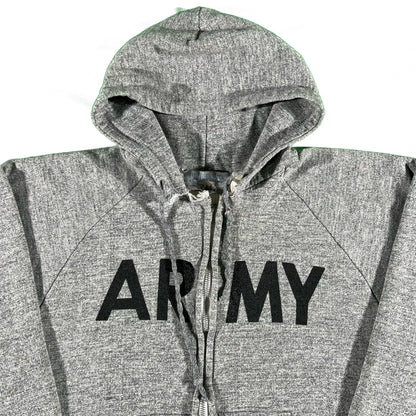 80s Army Waffle Lined Zip Up Hoodie- S