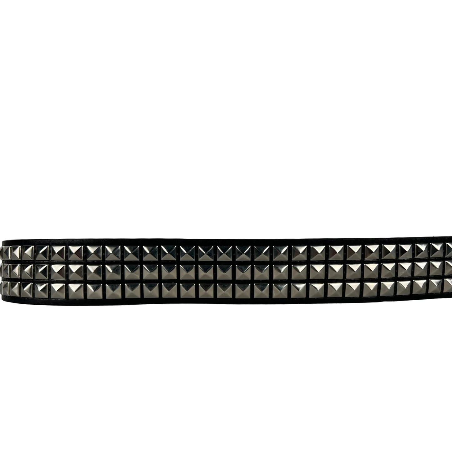 Studded Black Leather Belt- 32"-36"