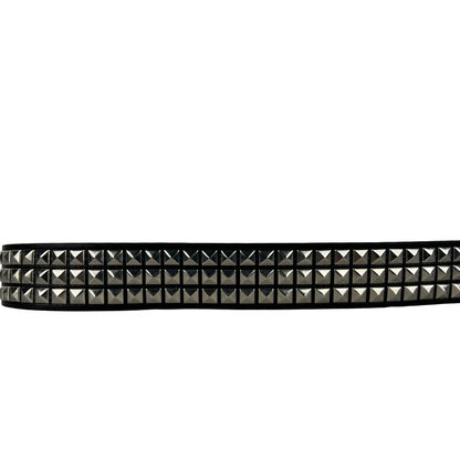 Studded Black Leather Belt- 32"-36"