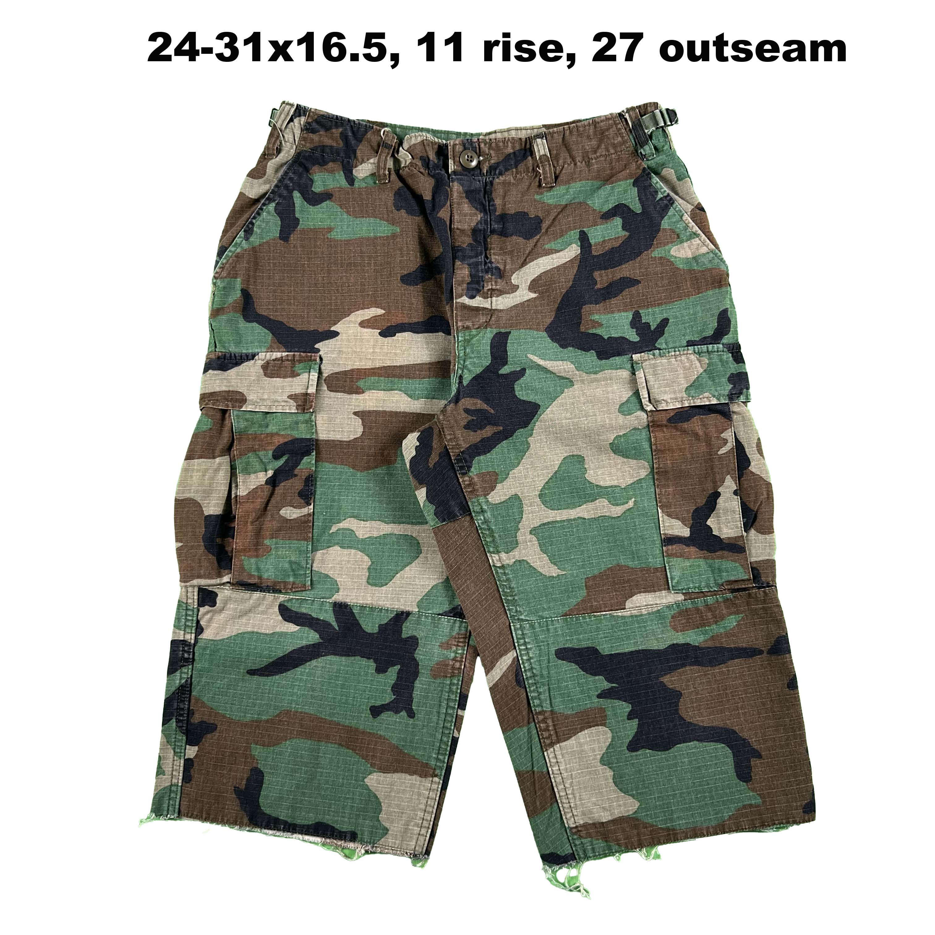 Vintage Chopped & Baggy Army Camo Cargo Shorts- SELECT PAIR – Plum